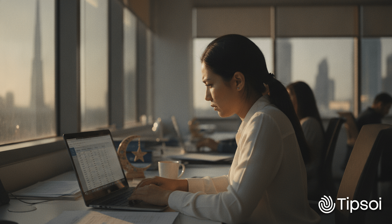 Payroll officer preparing salaries before the Eid Al Fitr 2027 holiday | Tipsoi