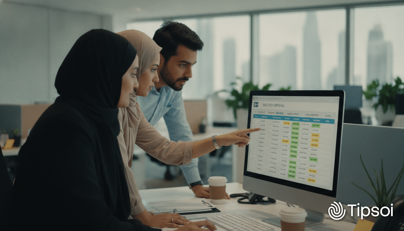 HR team planning staff leave for Eid Al Adha 2027 in a UAE office | Tipsoi