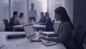 Payroll executive working on monthly salaries in a Singapore office