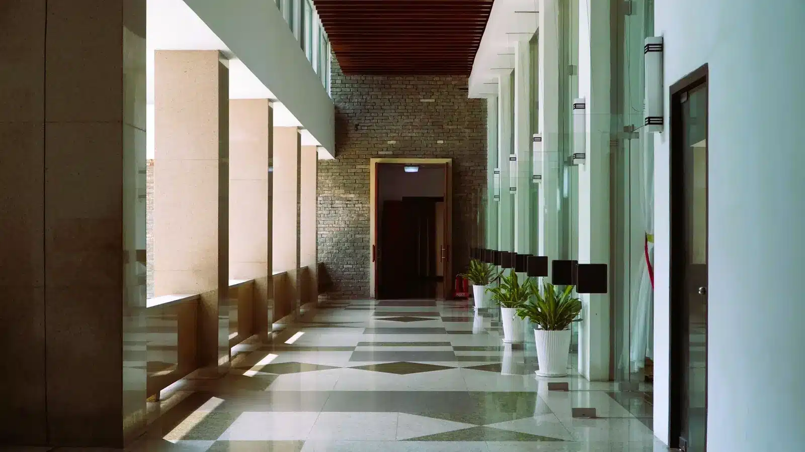 A corridor in a public building